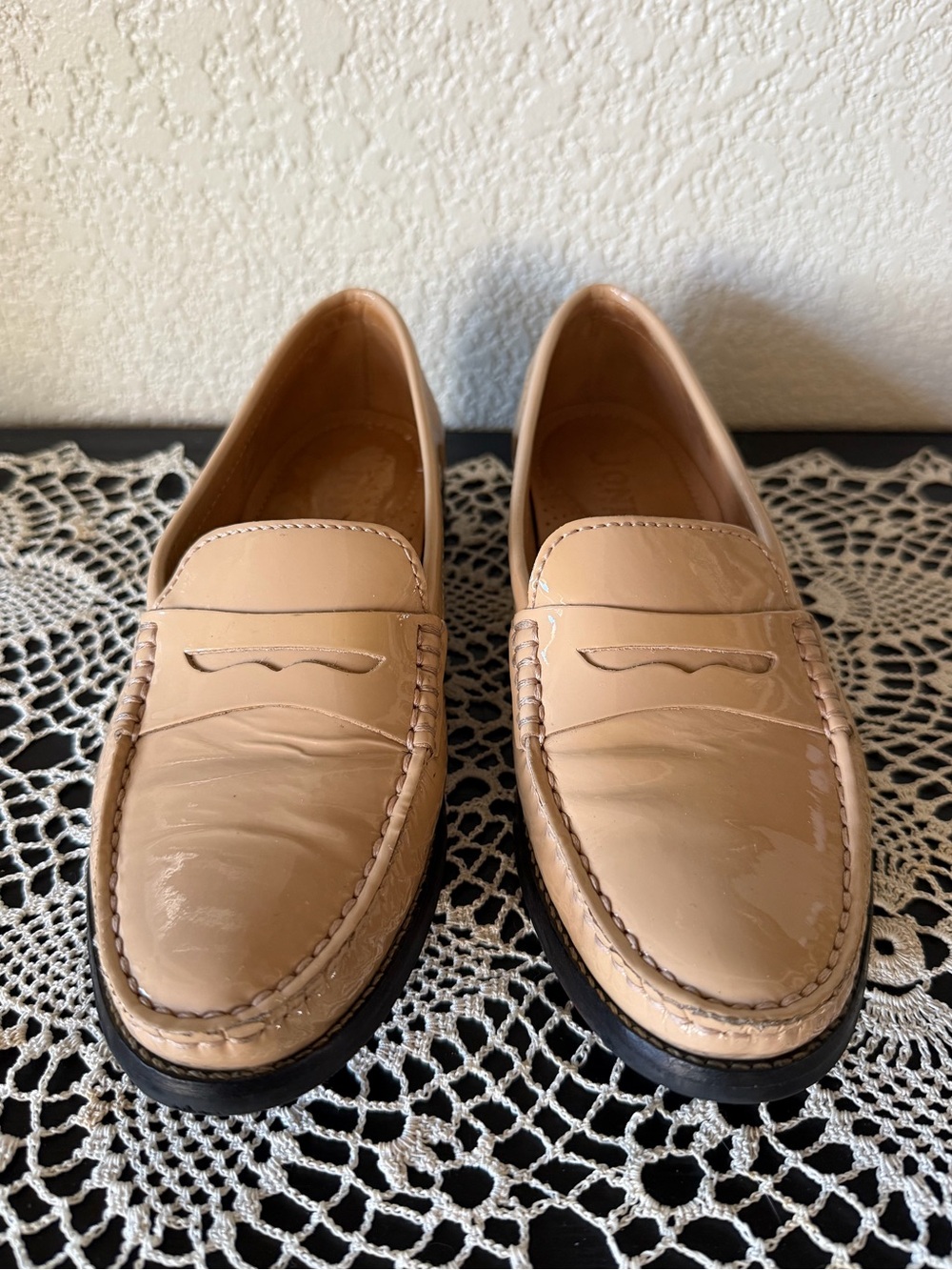 Jones Bootmaker Nude Patent Ellie Penny Loafers